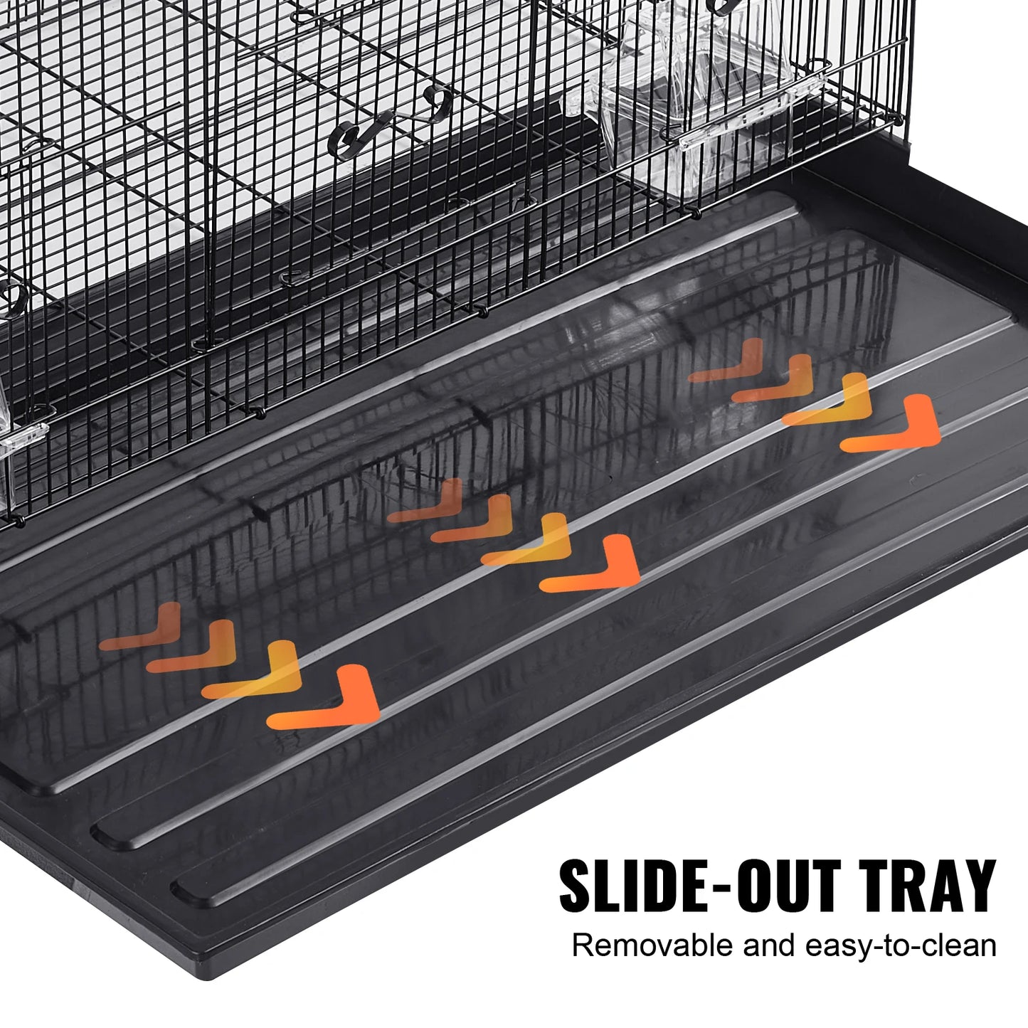 SucceBuy Parrot Bird Cage With Rolling Stand And Tray