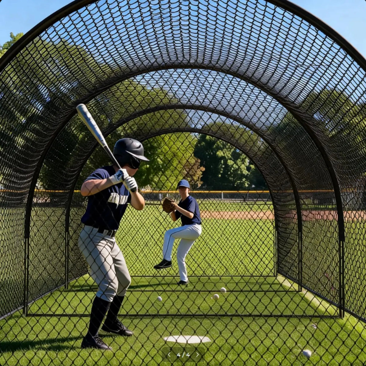 Baseball Batting Cage Net With Frame for Hitting and Pitching Practice