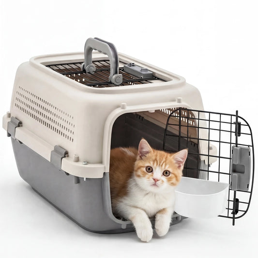 Pet Carrier Crate For Dogs And Cats Enhanced Security Latches