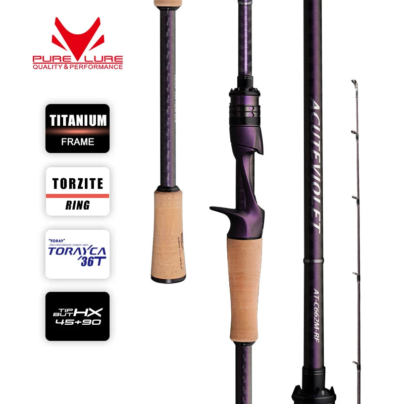 Pure-Lure Acute Fast Action Bass Spinning Rod With Titanium Ring