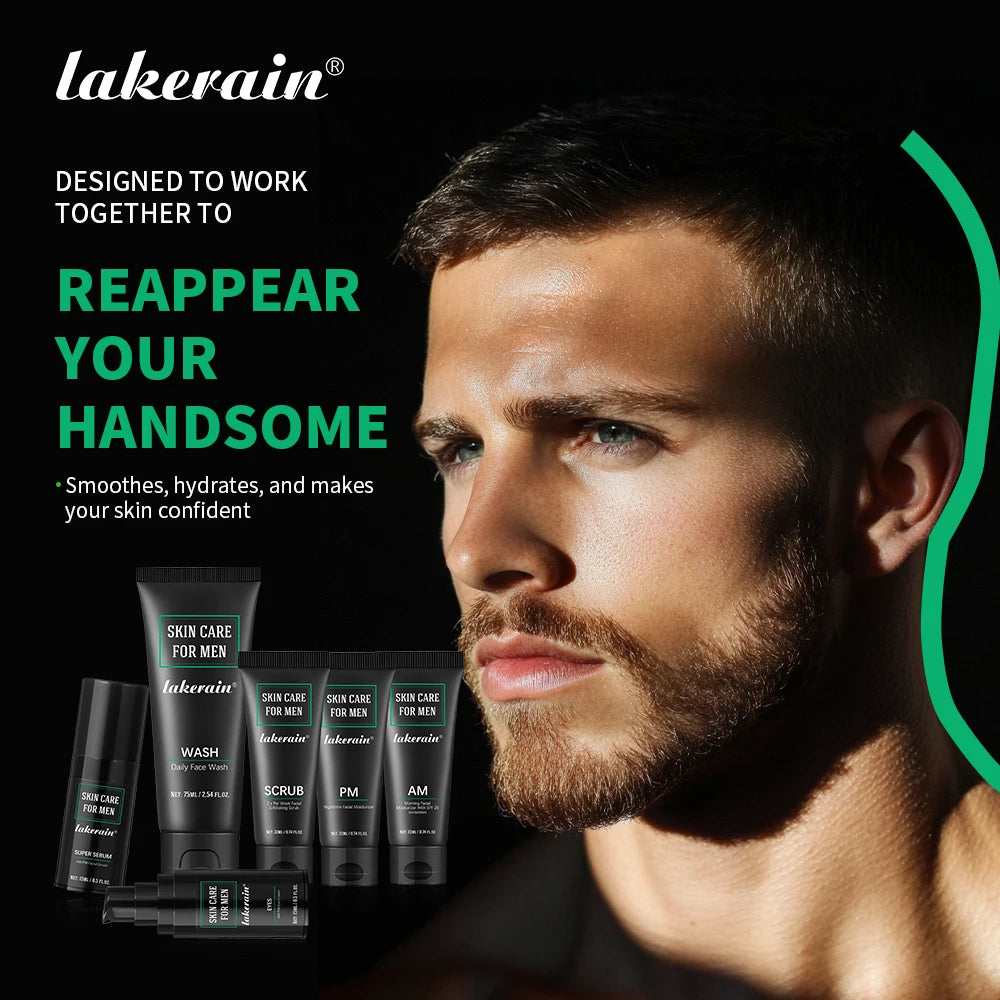Lakerain Men Skin Care Set Hydration Oil Control SPF20