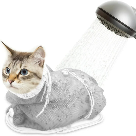 Adjustable Breathable Mesh Cat Grooming and Bathing Restraint Bag