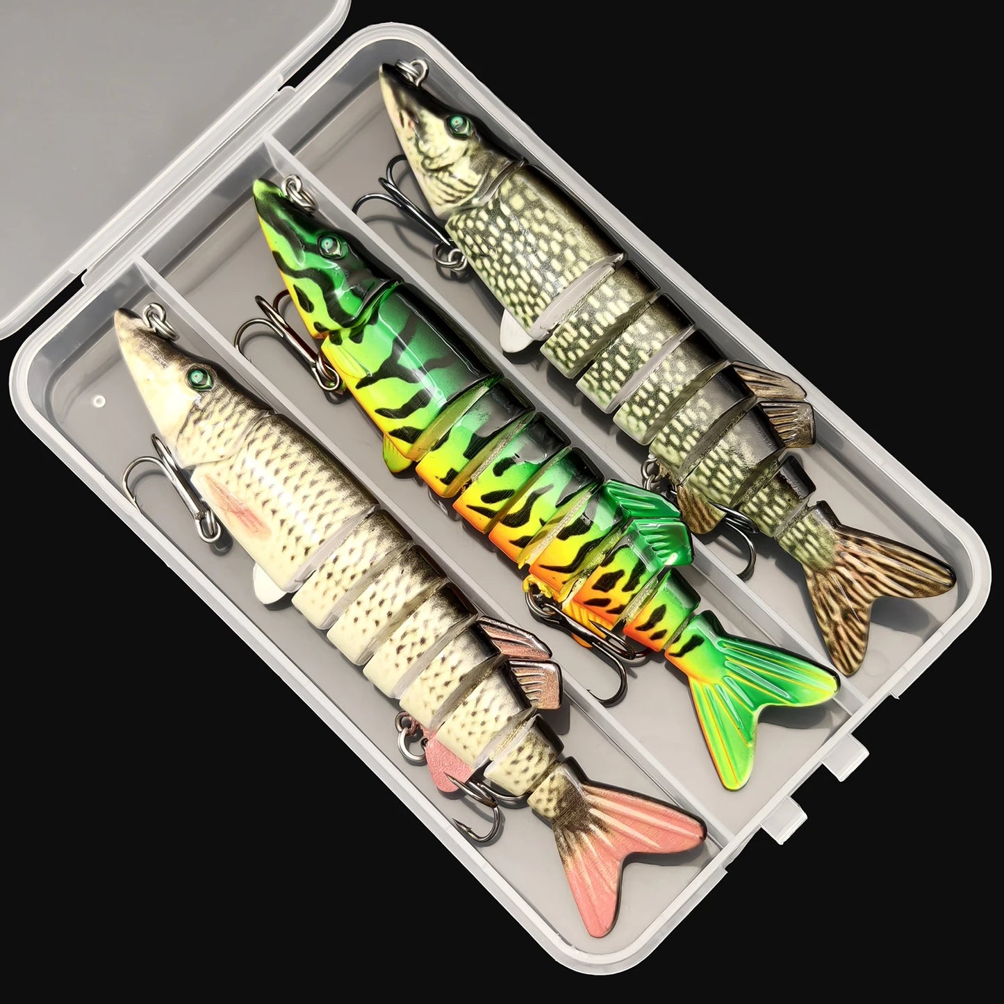 ANFS 3-Piece Multi Jointed Swimbait Lure Kit For Freshwater