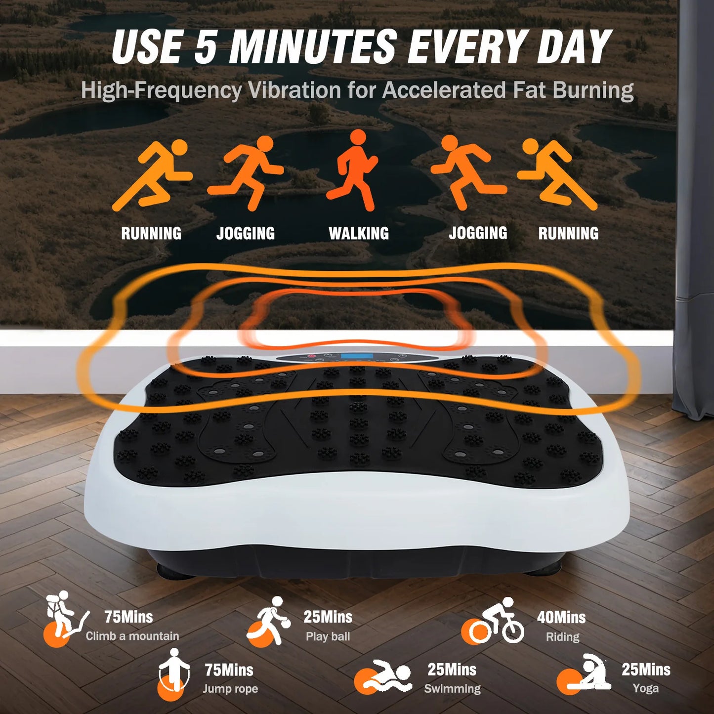Full-Body Vibration Plate Exercise Machine For Home Gym Remote Control
