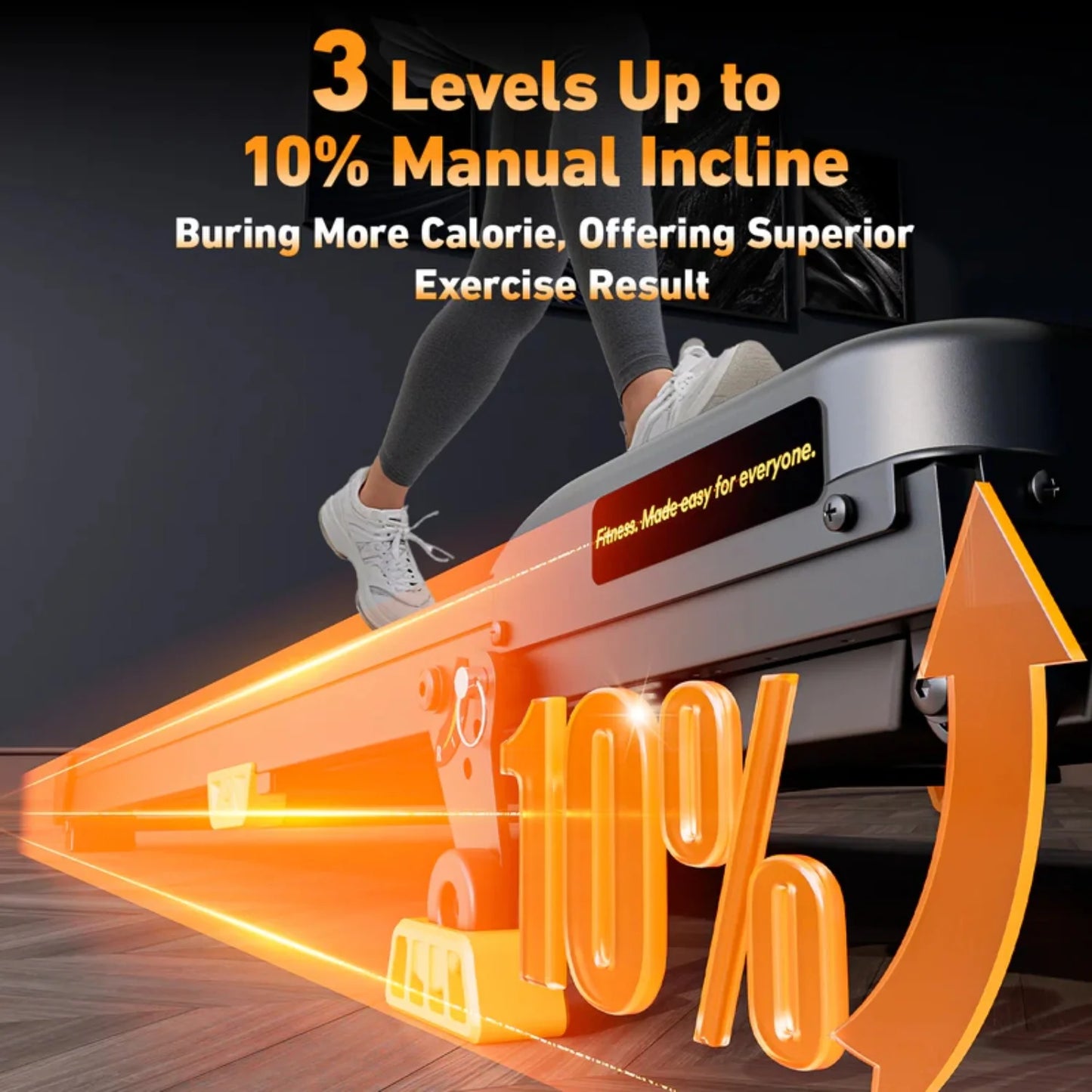 Portable Incline Walking Pad Under Desk Treadmill LED Display 330lb