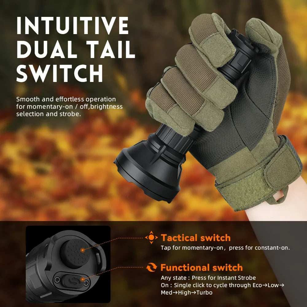 Sofirn SF26 2000 Lumen LED Tactical Flashlight TypeC Rechargeable