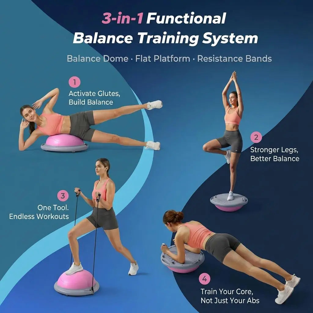 Inflatable Balance Ball Trainer for Yoga Pilates and Core Fitness