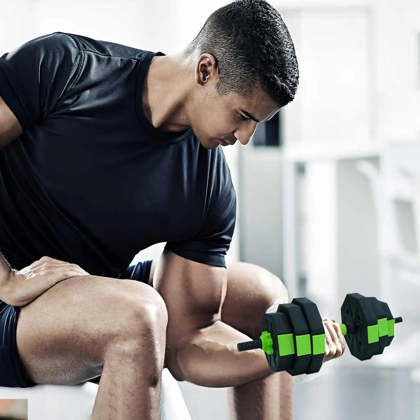 HiMISS Adjustable Dumbbell Set Two In One With Iron Handle