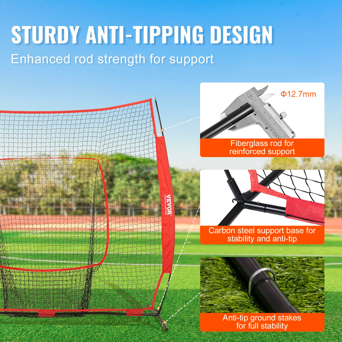 VEVOR Portable Baseball And Softball Practice Training Net