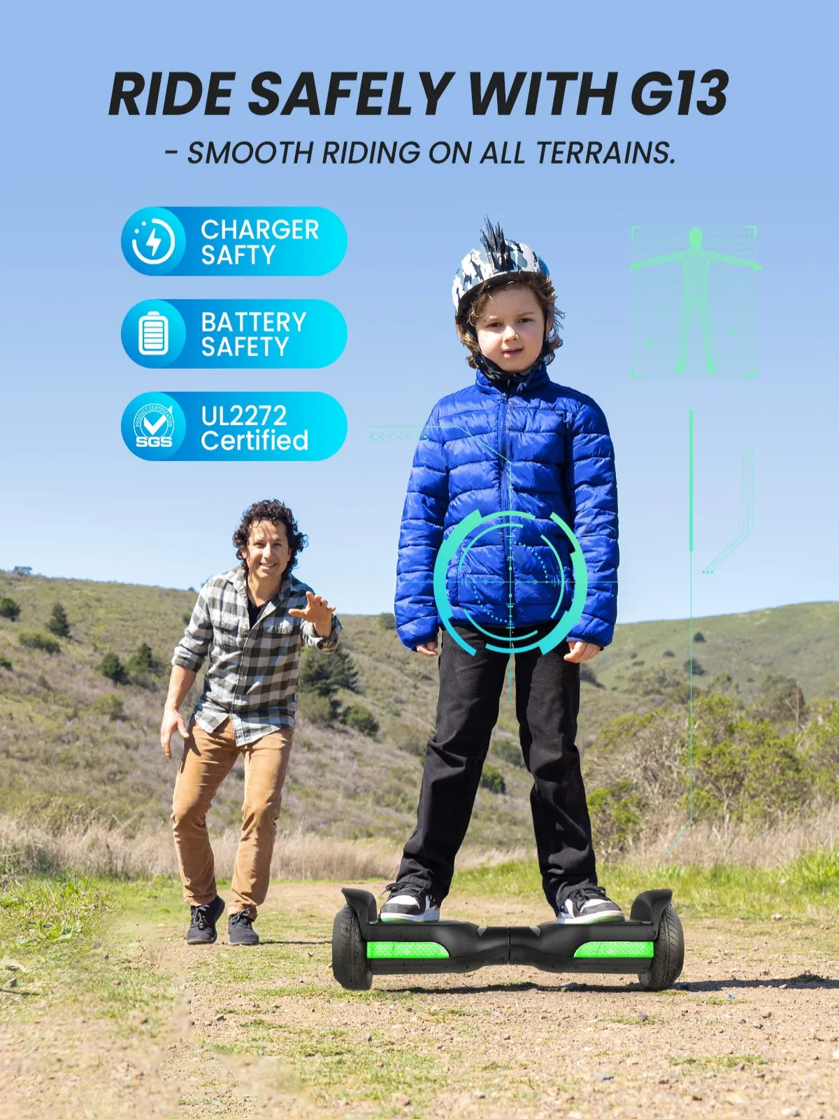 Gyroor Kids 6.5 Inch All Terrain Self Balancing Hoverboard with LED And Bluetooth