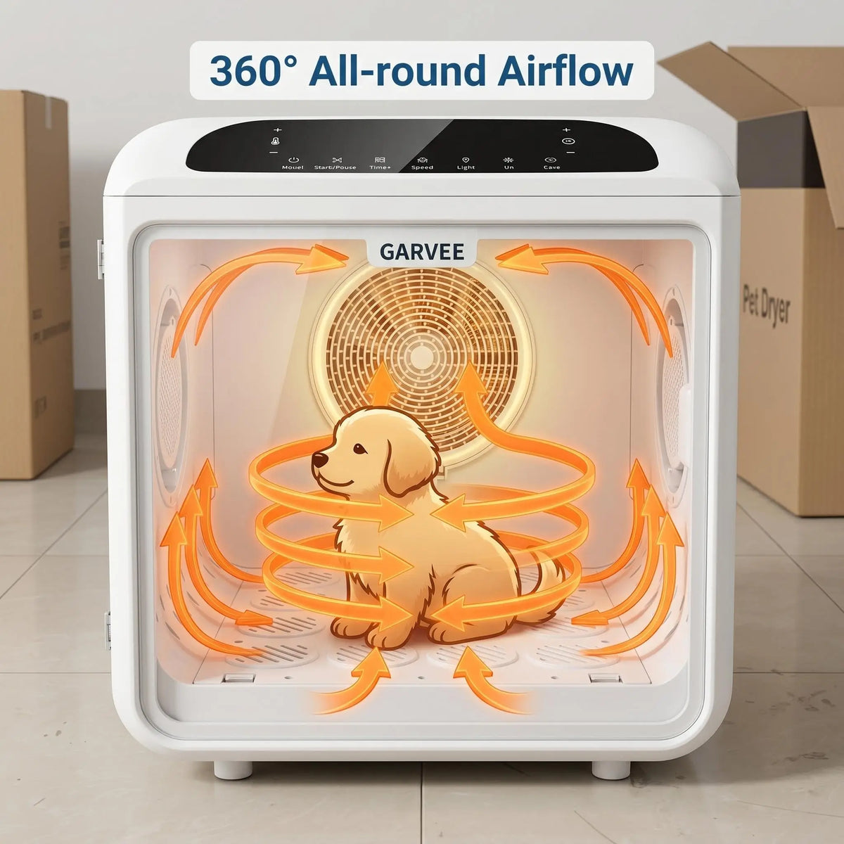 Smart Quiet Pet Drying Cabinet With All Around Airflow