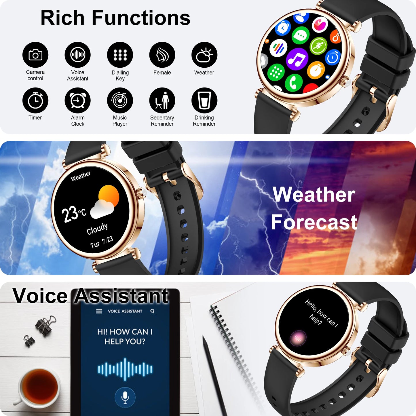 INNOFOVO Smart Watch With Wireless Calls For iPhone And Android Sport Modes