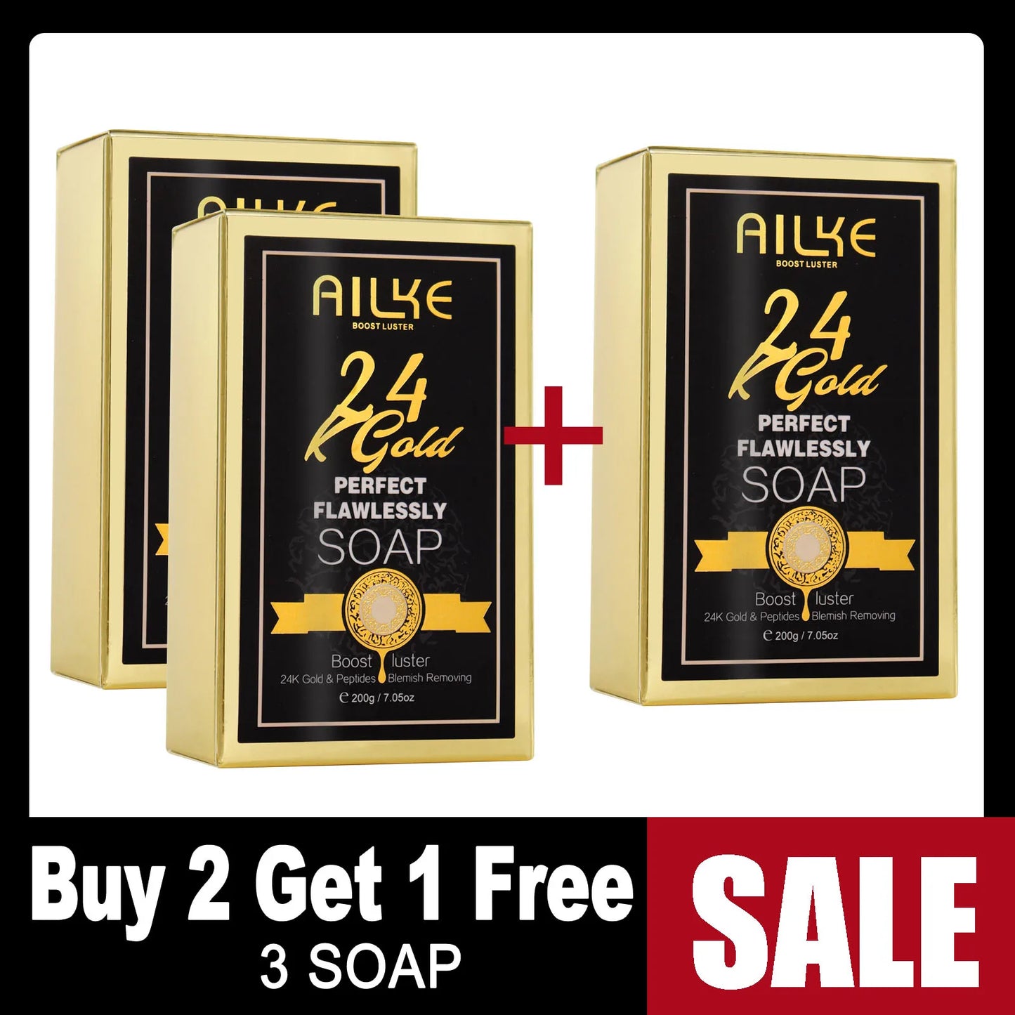 AILKE 24K Gold Skin Care Set Whitening Dark Spots Reduction