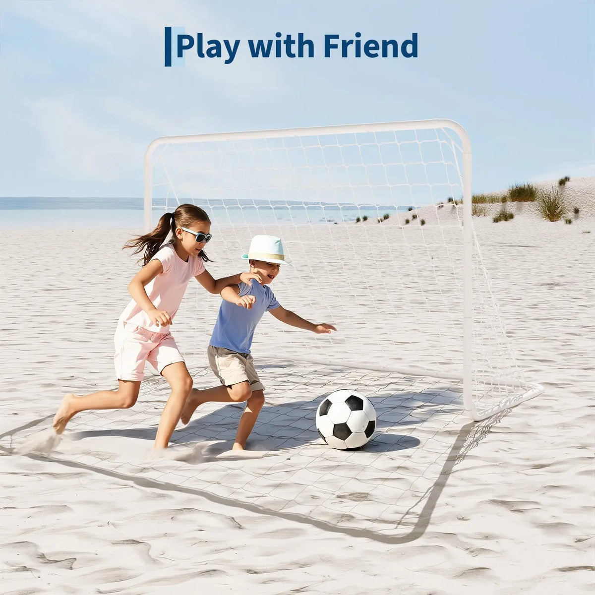 HiMISS Foldable Portable Soccer Goal with Steel Frame Carry Bag