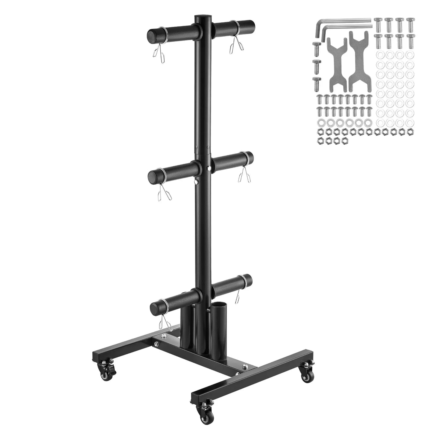 VEVOR Weight Plate Rack With Wheels 1000 Lbs Load Capacity