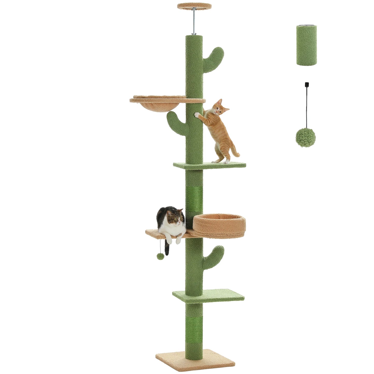 PEQULTI Cactus Cat Tree Tower For Indoor Cats Scratching Post