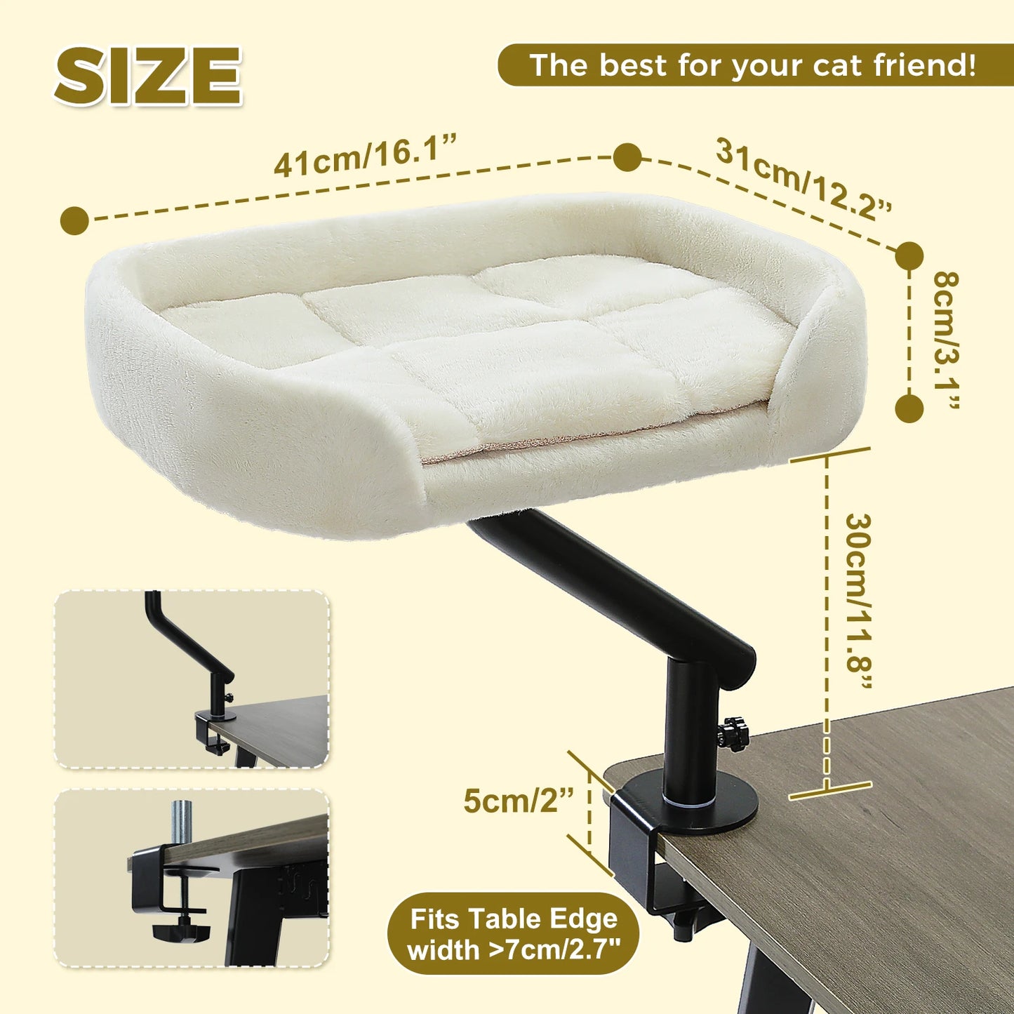 PAWZ Road Cat Desk Bed 360 Degree Rotatable Stand Hammock for Tables