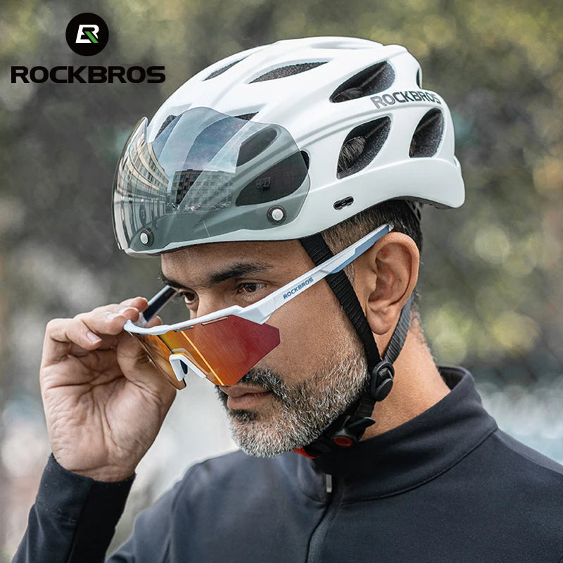 ROCKBROS Lightweight Cycling Helmet With Goggles For MTB And Road