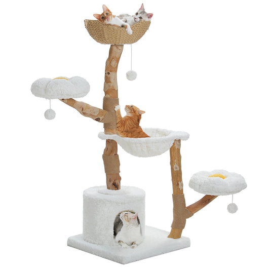 PAWZ Road Cat Tree with Sisal Scratching Post Wicker Bed