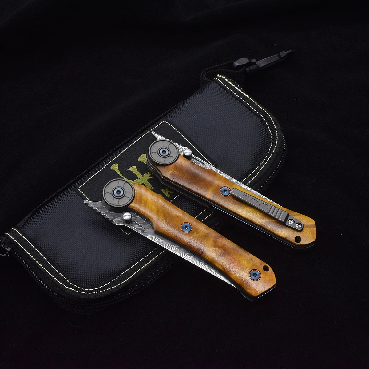 LUOKESI VG10 Damascus Folding Knife With Camphor Wood Handle