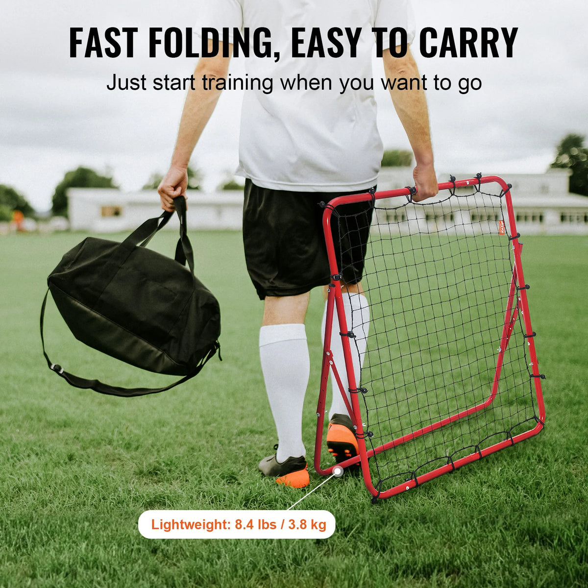 VEVOR Soccer Rebounder Net for Football Training with Adjustable Angles