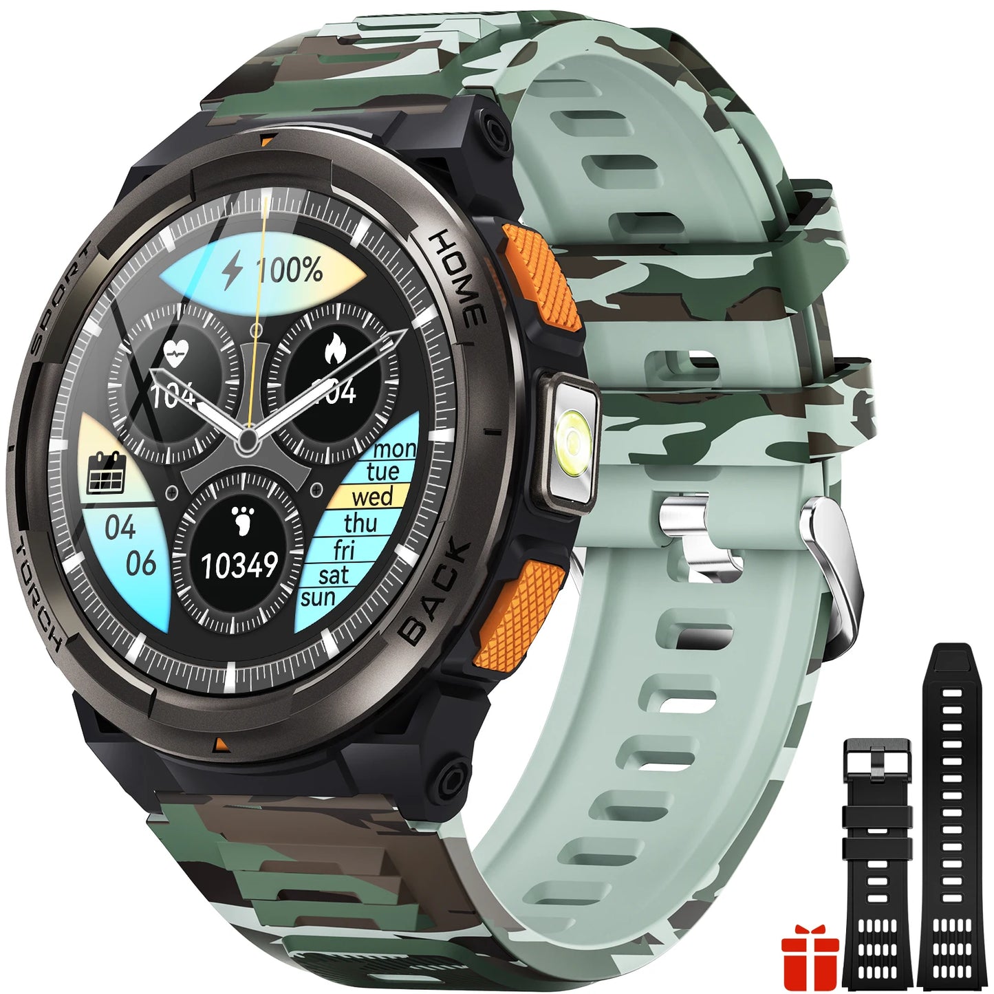EIGIIS KE5 Smartwatch With Compass 3ATM Barometer LED Flashlight Waterproof