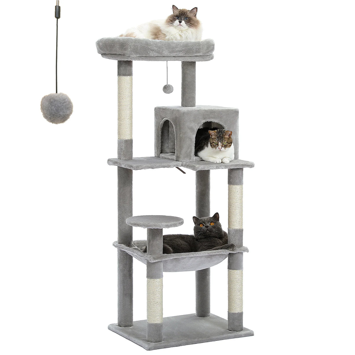 PAWZ Road Cat Tree with Hammock Condo and Scratching Posts