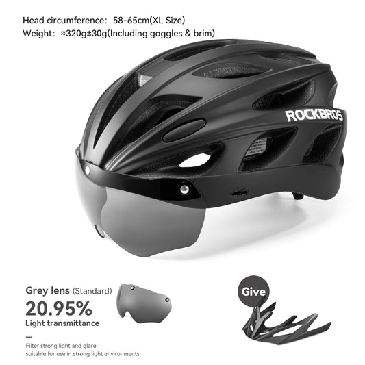 ROCKBROS Lightweight Cycling Helmet With Goggles For MTB And Road
