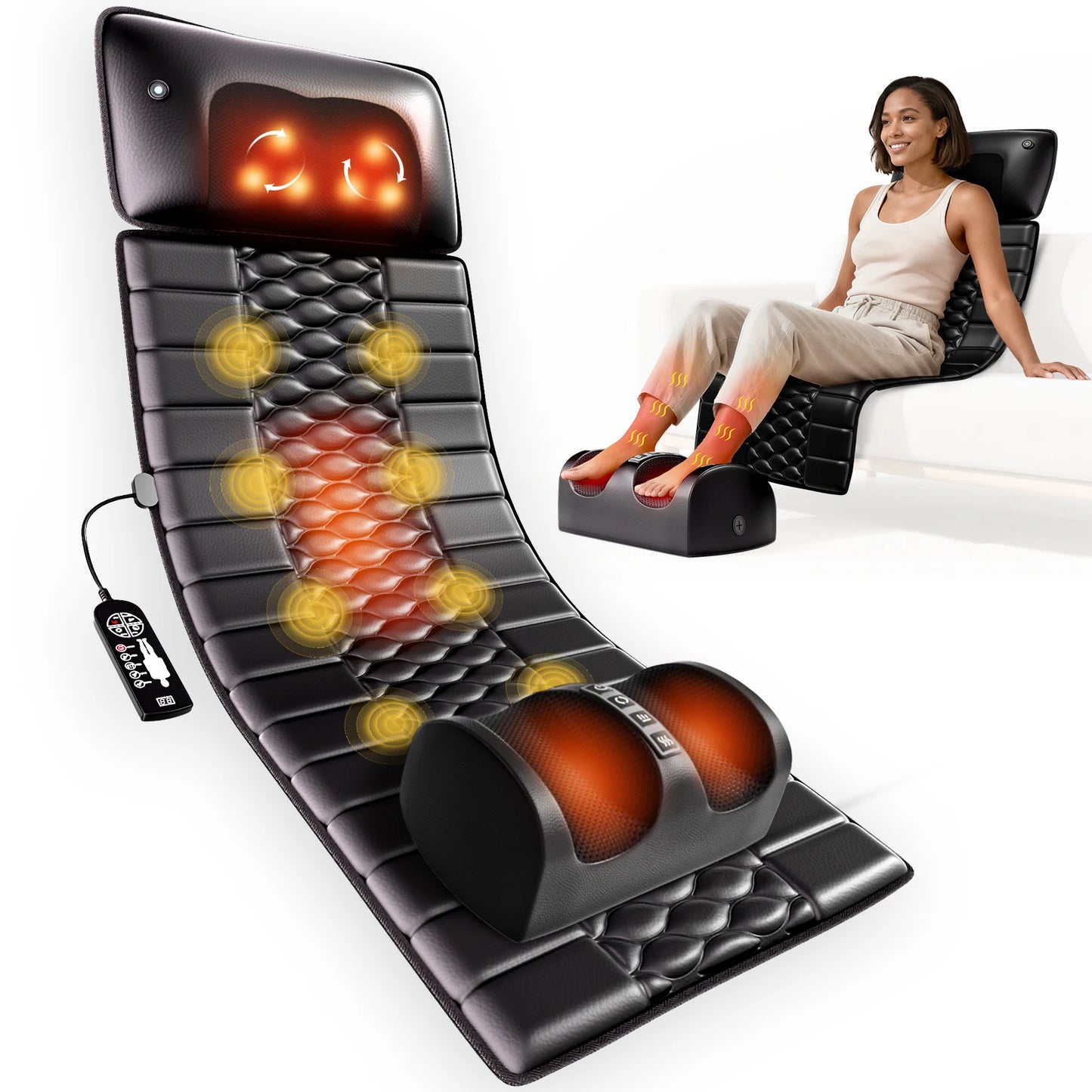 HOMEMASSA Shiatsu Full Body Massage Mat With Heat Pad