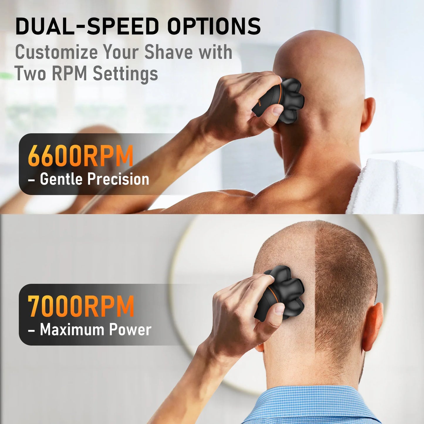 MAXGROOM 7D Electric Shaver Men Waterproof Beard Trimmer USB Rechargeable