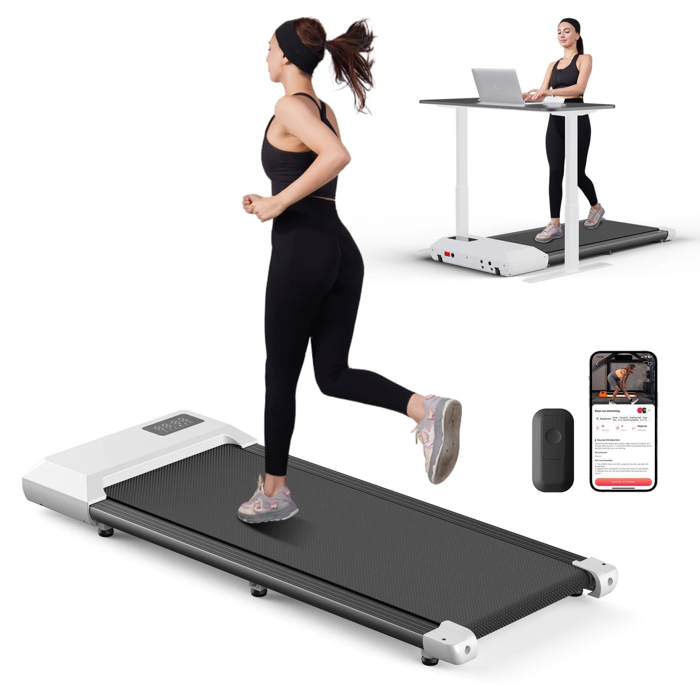 Superun 2.5HP Bluetooth Home Treadmill 2In1 Walking Running