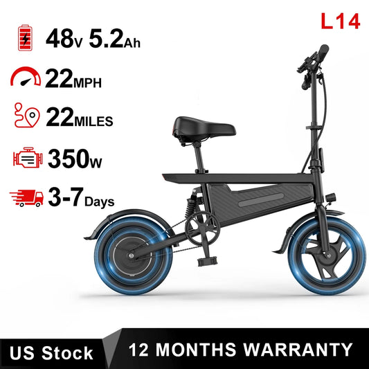 AOVOPRO Foldable Ebike 350W 48V 9Ah Battery 28 Mile Range