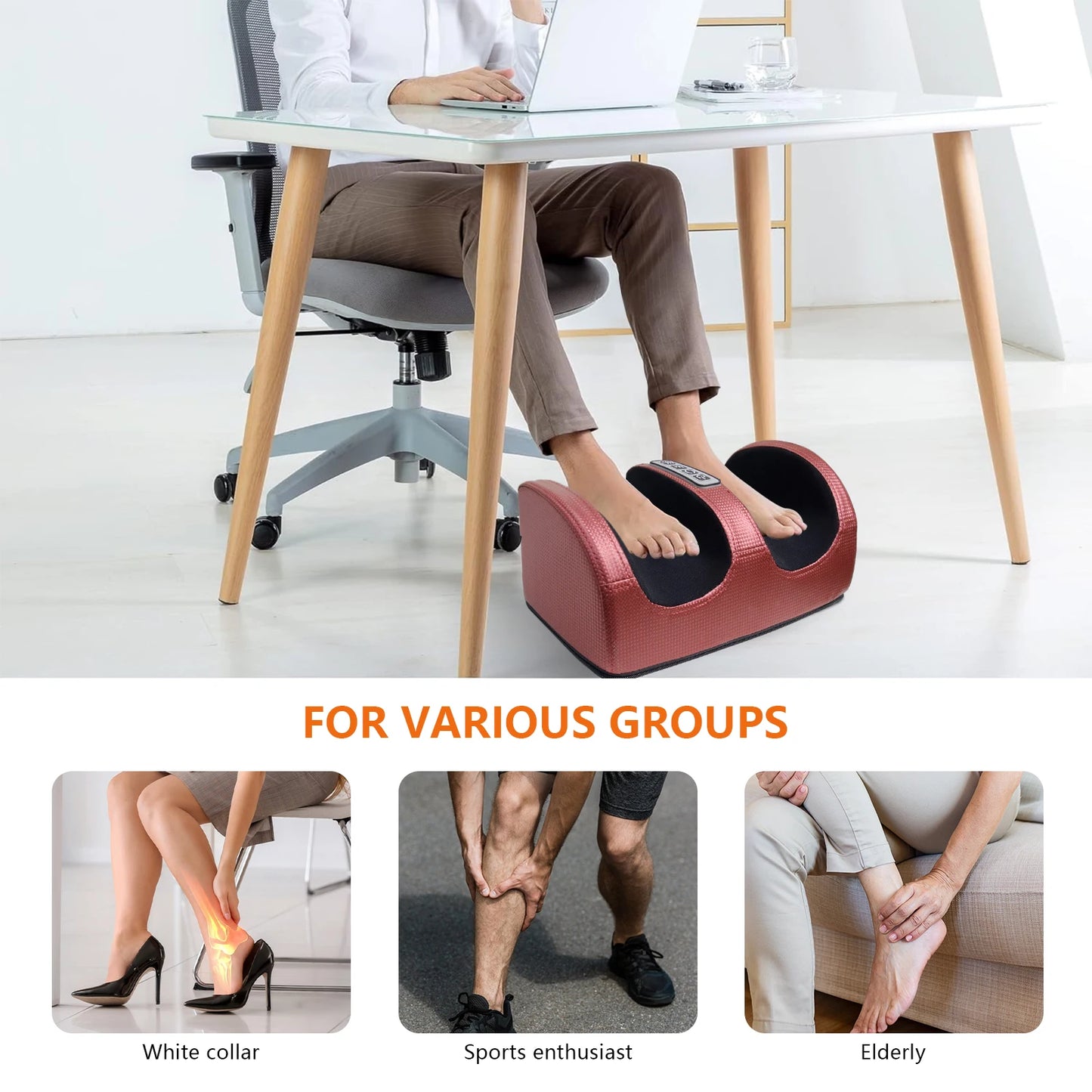 Electric Foot Massager Machine With Heating Kneading For Feet And Legs