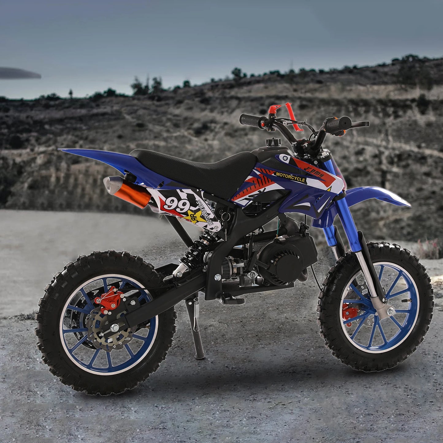49cc 2-Stroke Dirt Bike Off Road Mini Motorcycle Disc Brakes