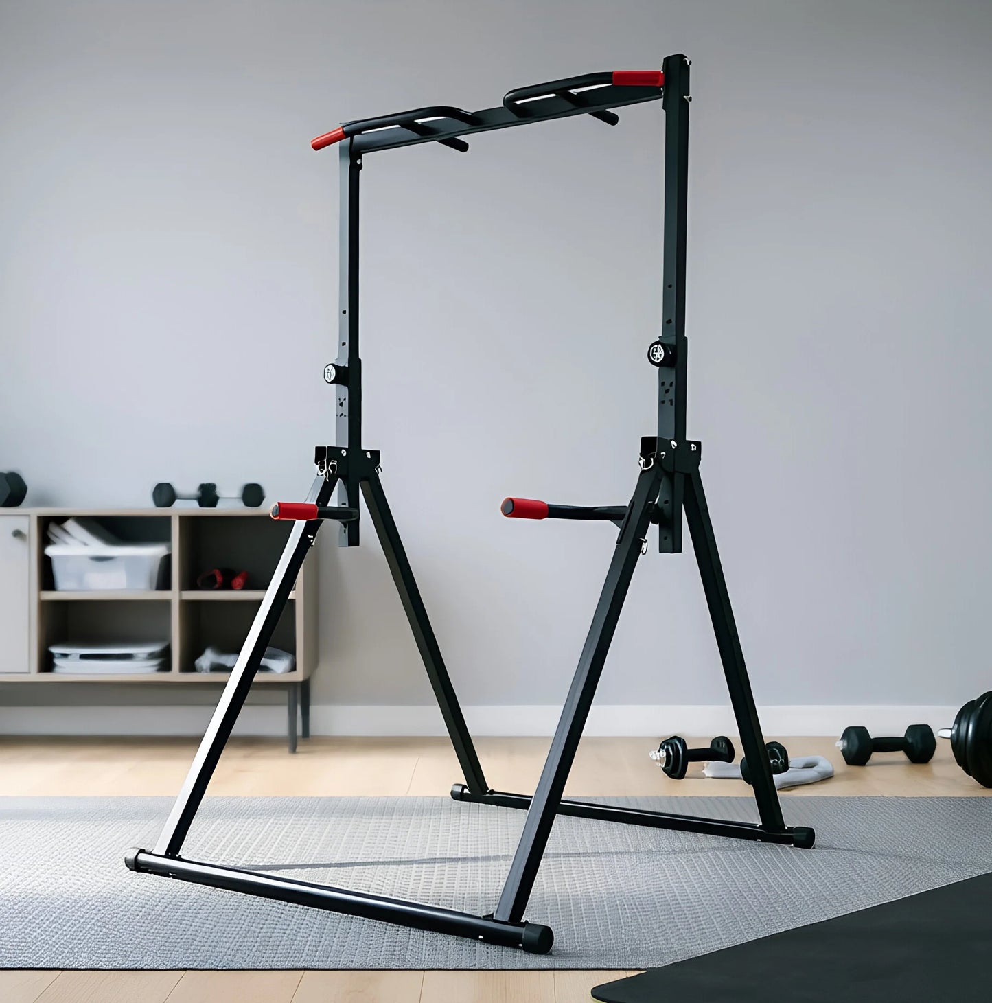 Adjustable Pull Up Bar Foldable Home Gym with Parallel Bars