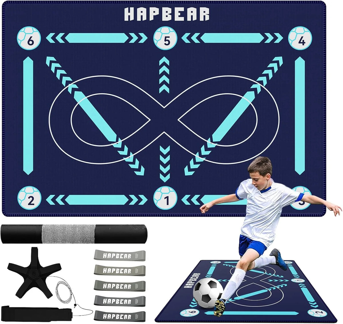 Soccer Footwork Training Mat for Ball Mastery and Agility Practice