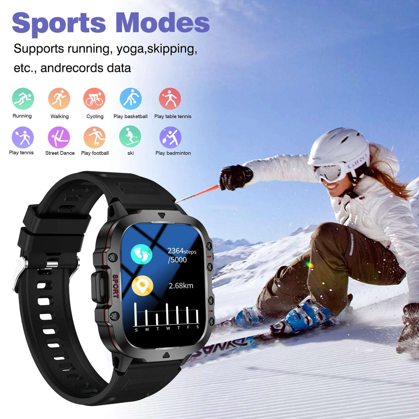 Odelettevcy Smart Watch With Bluetooth Calling And Message Alerts