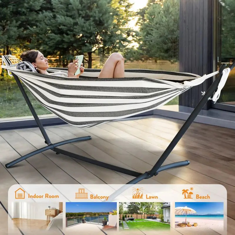 Gyroor Adjustable Hammock Stand With 600Lb Capacity And Storage Bag