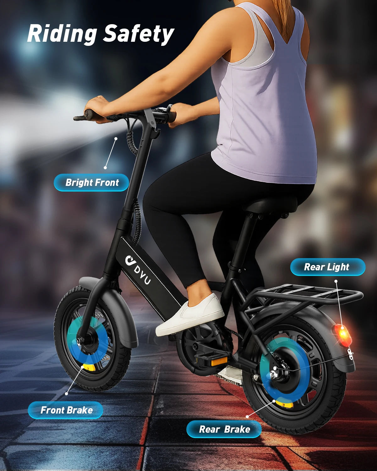 Dyu C3 Folding Electric Bike With 500W Motor Commuter UL2849