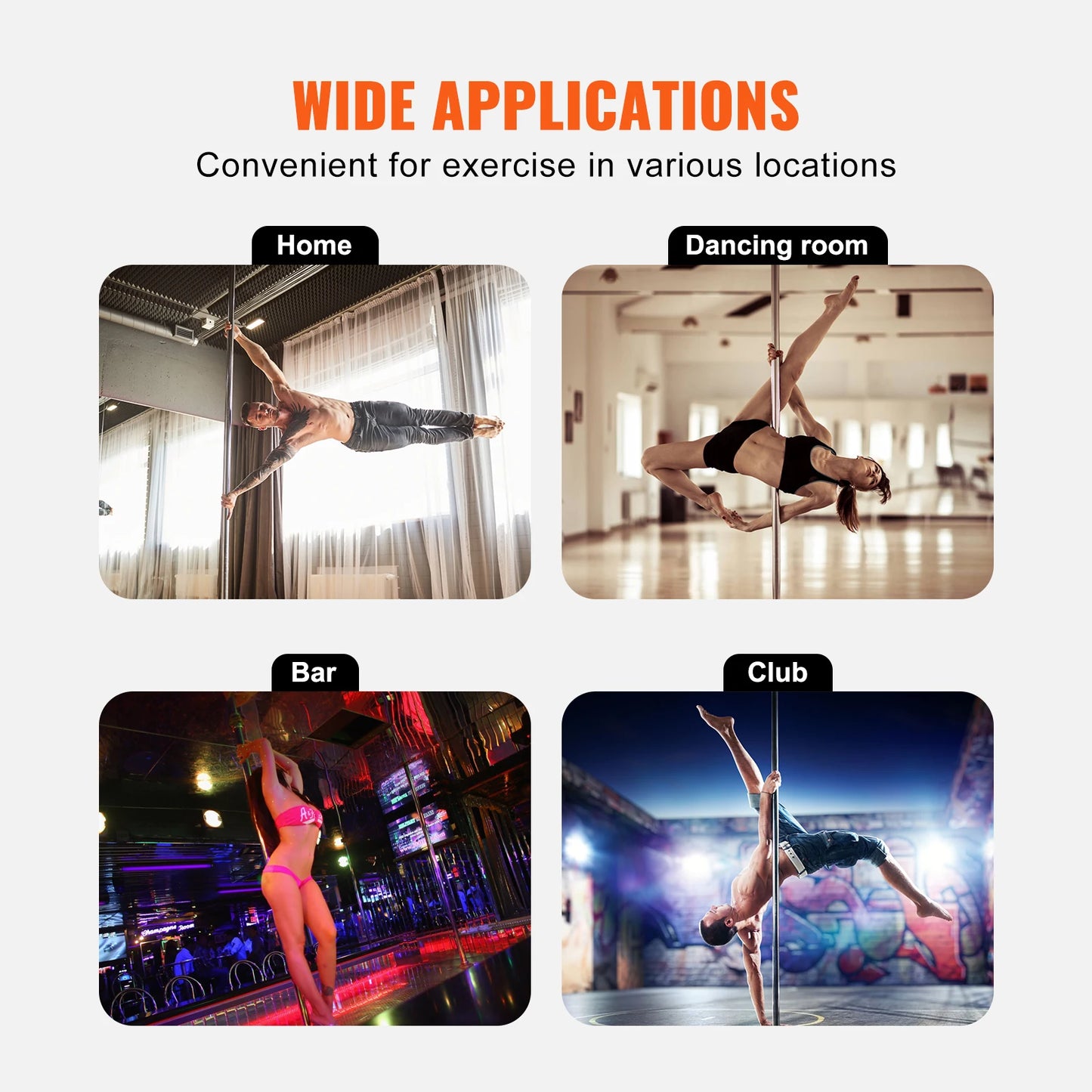 SucceBuy Professional Dancing Pole Kit Heavy Duty Stainless Steel