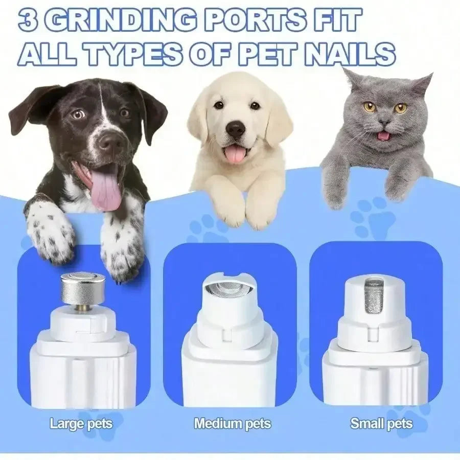 Rechargeable 2-in-1 Pet Nail Clippers With LED Quiet Grinder