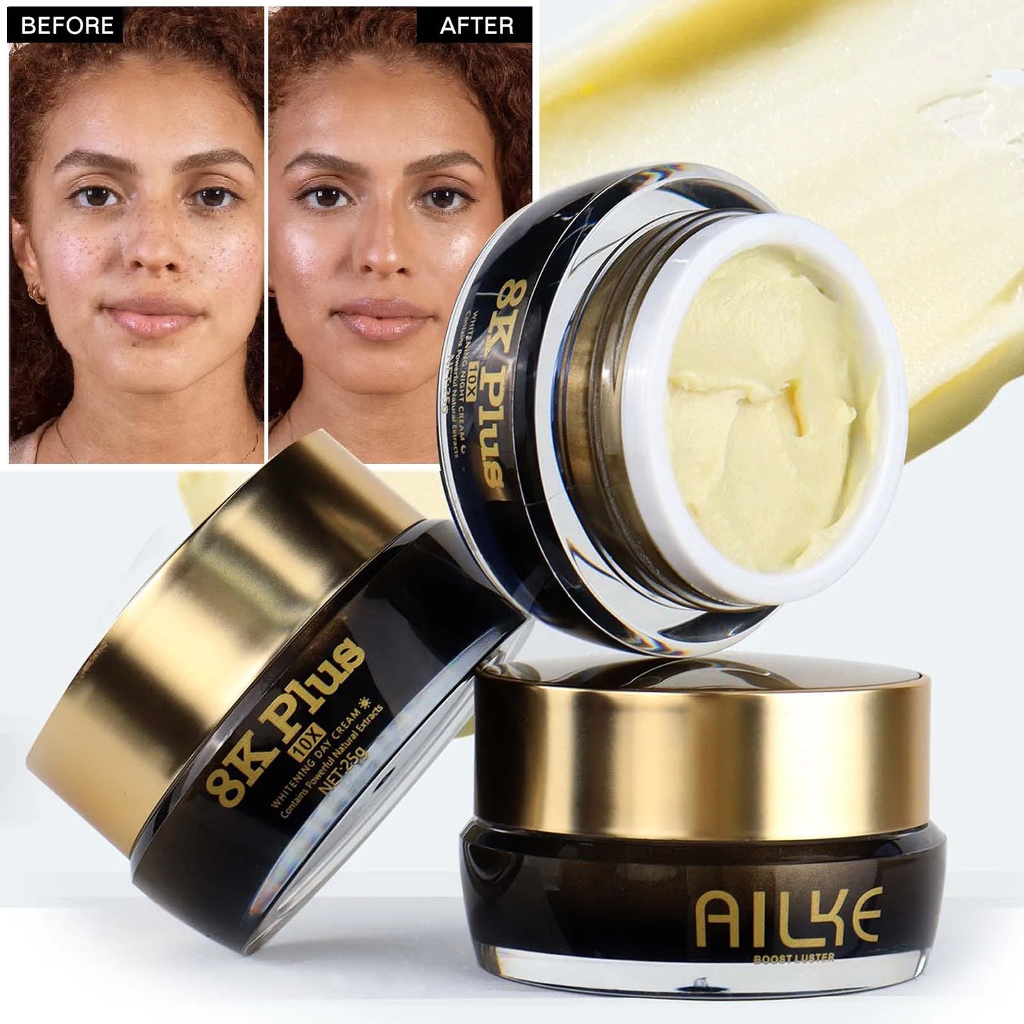 AILKE Whitening Facial Cream Reduces Dark Spots Niacinamide Glutathione