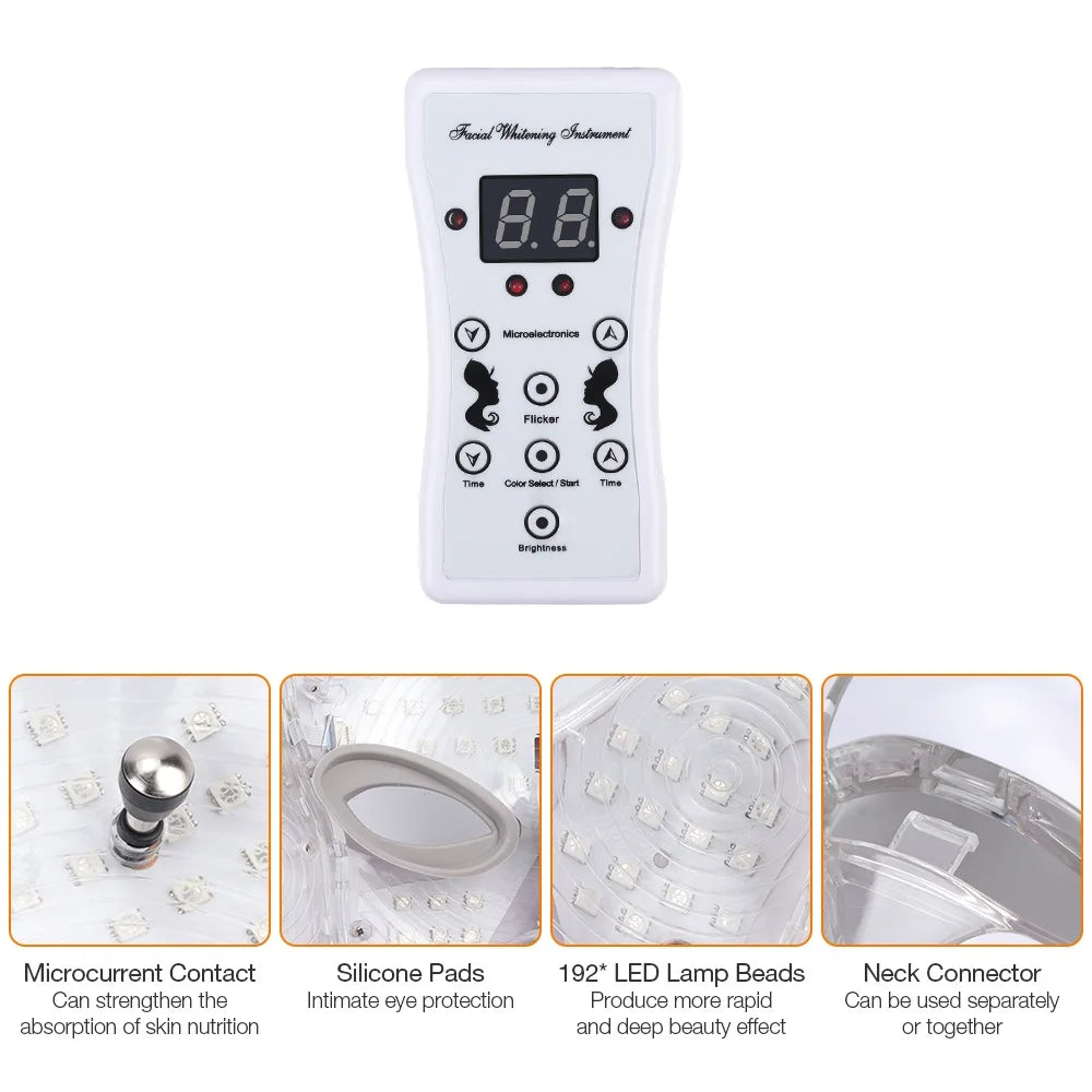 Iebilif 7 Color LED Face Mask For Anti Aging And Skin Rejuvenation