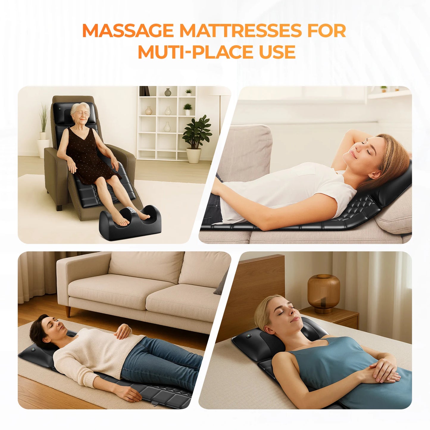 HOMEMASSA Shiatsu Full Body Massage Mat With Heat Pad