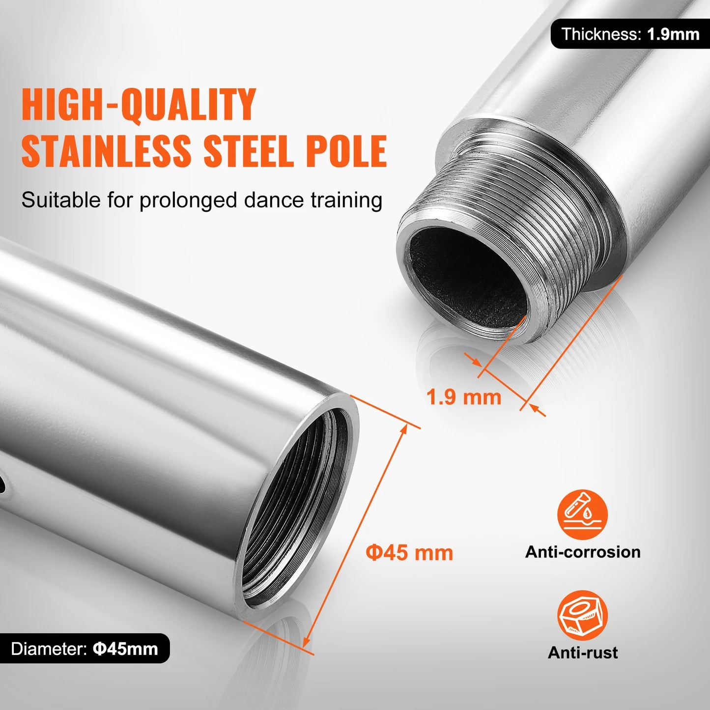 SucceBuy Professional Dancing Pole Kit Heavy Duty Stainless Steel