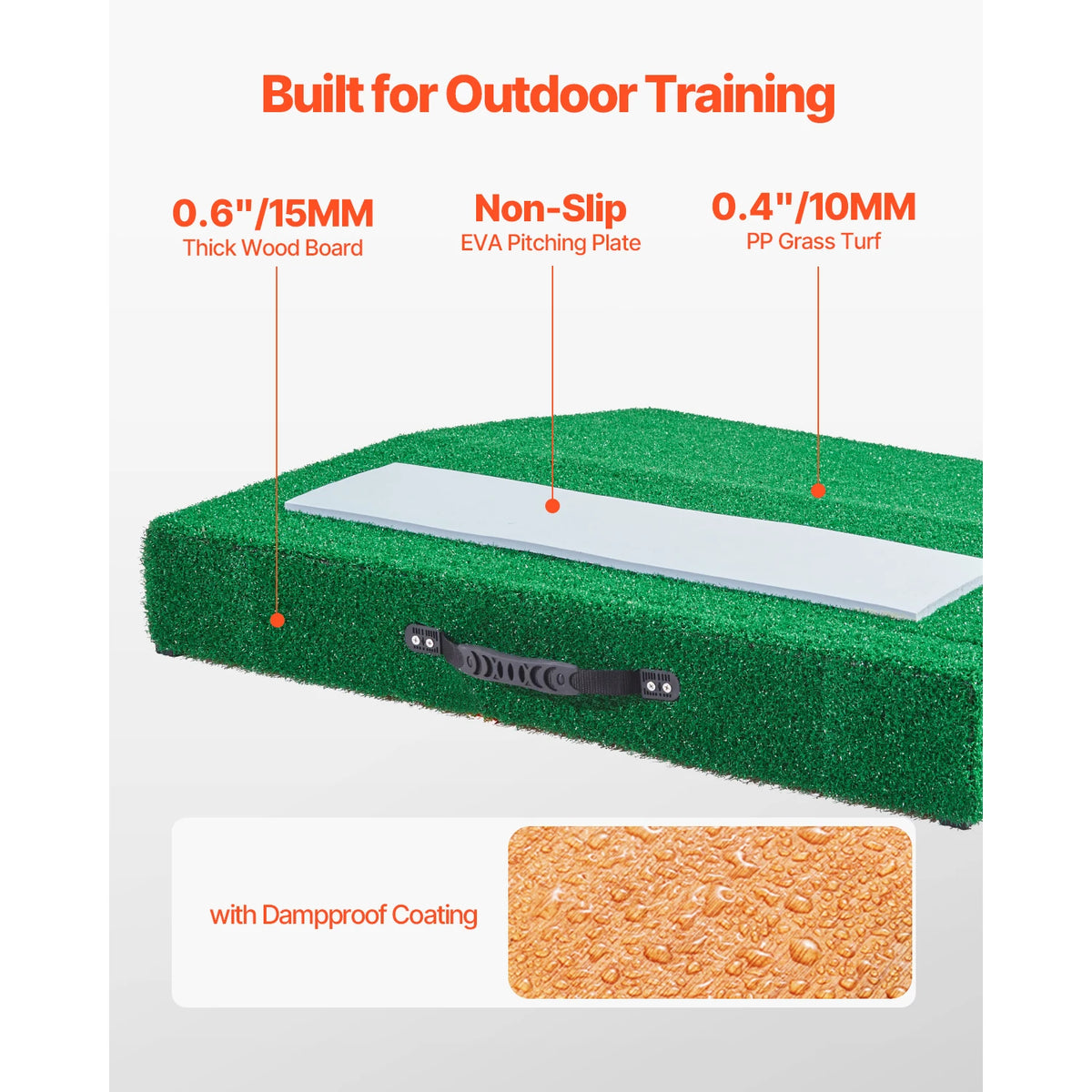 SucceBuy Baseball Softball Pitching Mound With Turf And Carry Handle