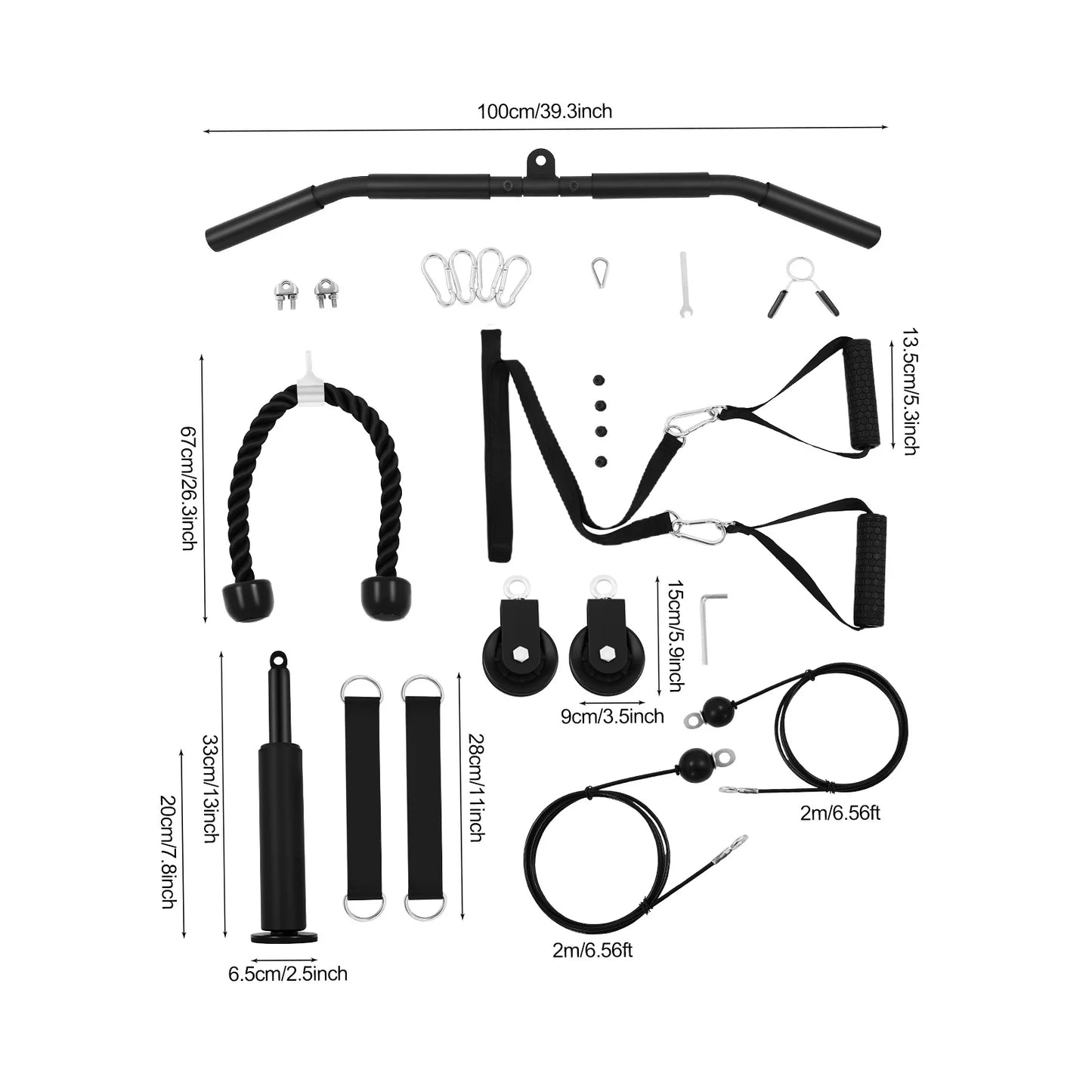 Gym Pulley System For Lat Pulldown And Cable Weight Training