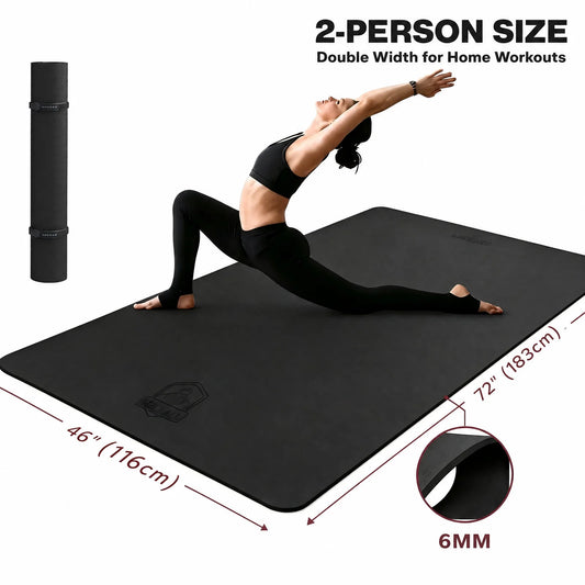 HAPBEAR Wide Non Slip Yoga Mat for Fitness and Pilates