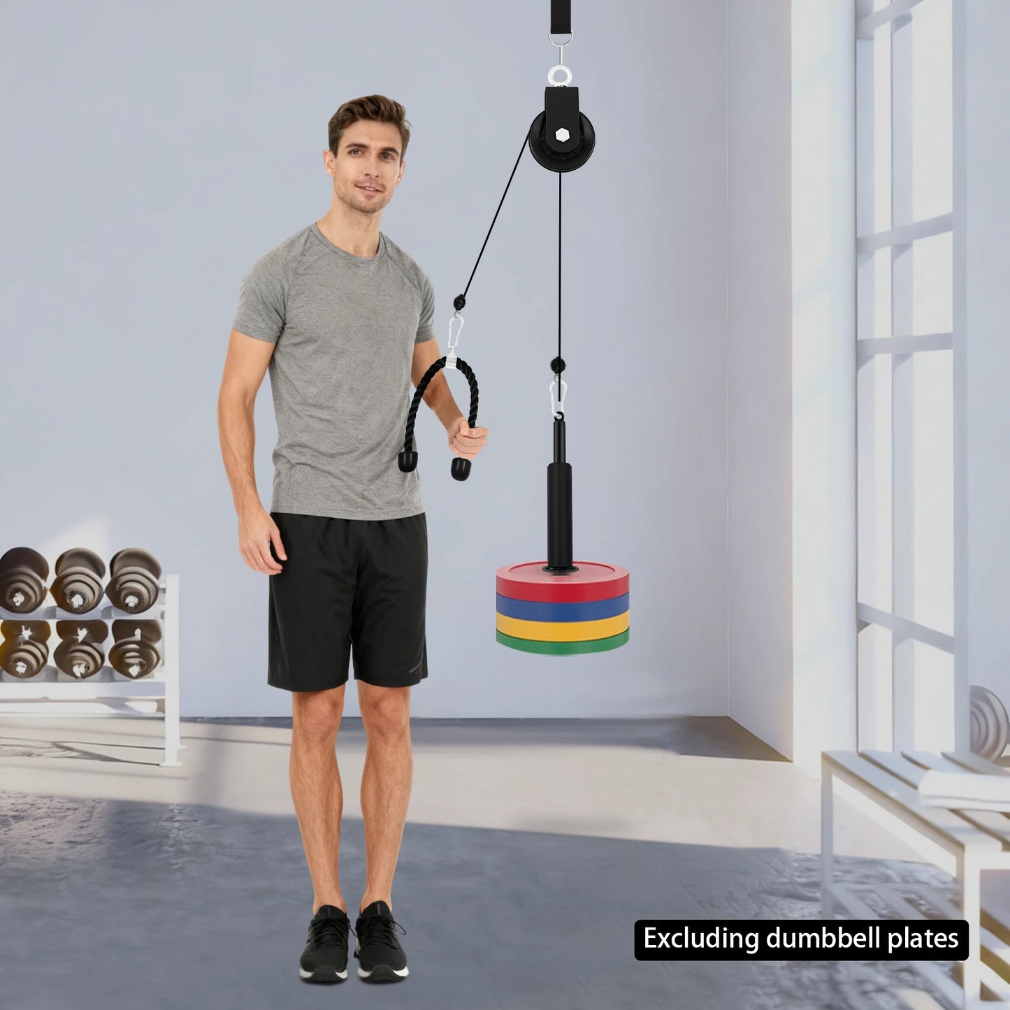 Gym Pulley System For Lat Pulldown And Cable Weight Training