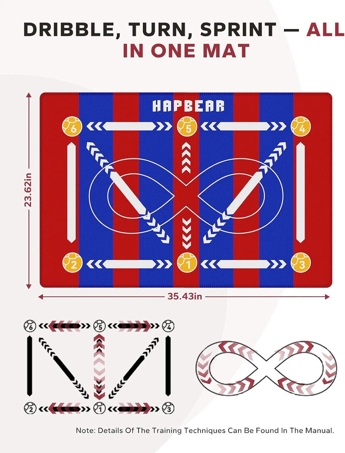 Soccer Footwork Training Mat for Ball Mastery and Agility Practice